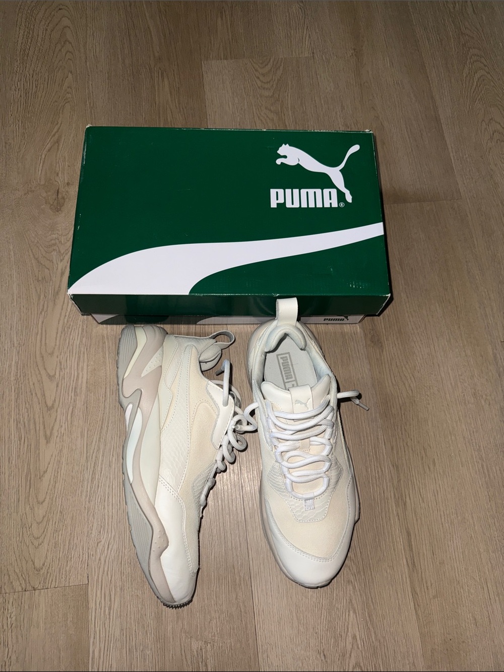 Puma Thunder Desert Men's Neutral Cream & White Low-Top Sneakers